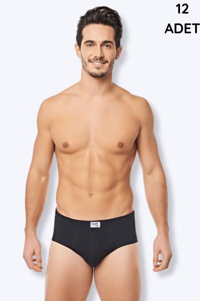 0005R Seher Erkek Slip Renkli 12'li Siyah - SEHER YILDIZI