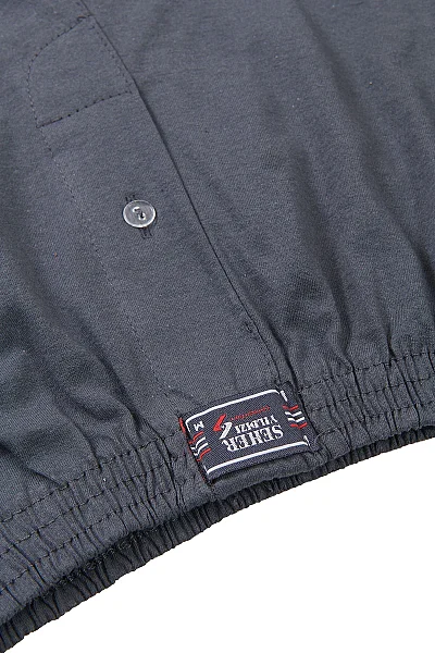 0008 Seher Erkek Düz Boxer 10'lu Paket Füme - 4