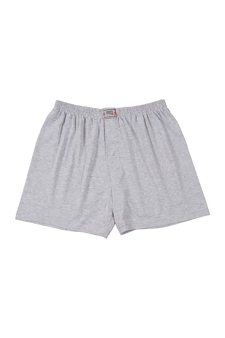 0008 Seher Erkek Düz Boxer 10'lu Paket Gri - 2