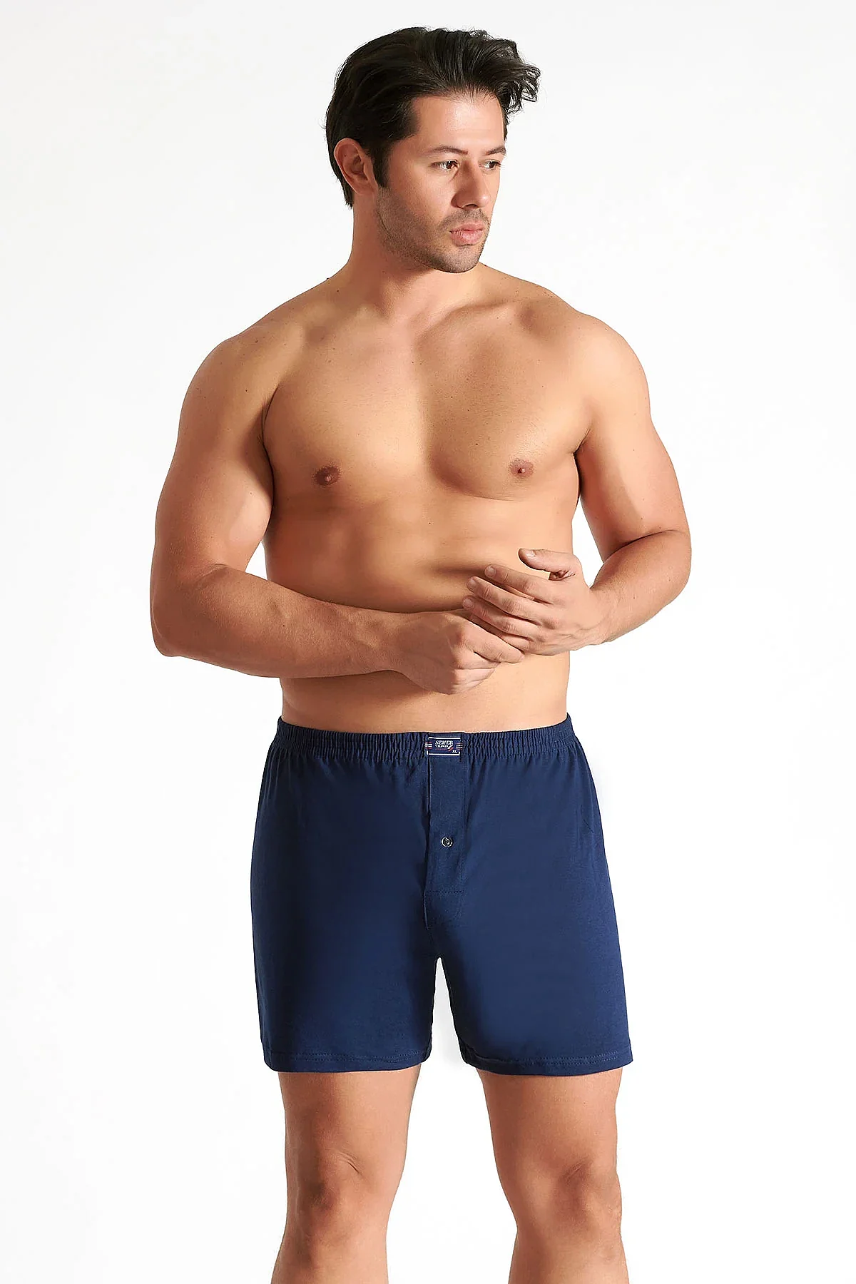 0008 Seher Erkek Düz Boxer 10'lu Paket Lacivert - 4