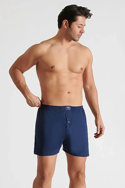 0008 Seher Erkek Düz Boxer 10'lu Paket Lacivert - 5