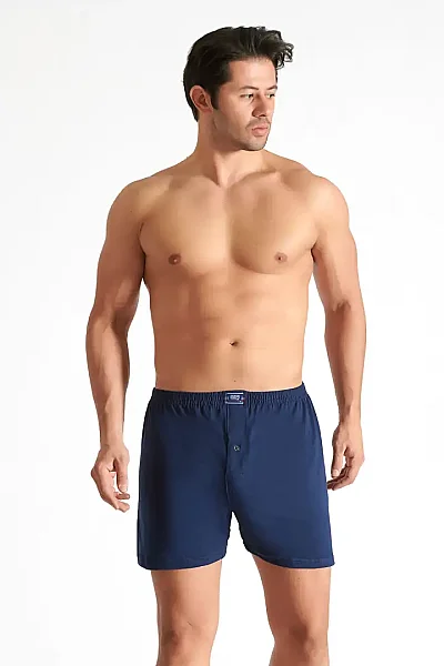 0008 Seher Erkek Düz Boxer 10'lu Paket Lacivert - 7