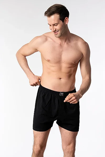 0008 Seher Erkek Düz Boxer 10'lu Paket Siyah - 5