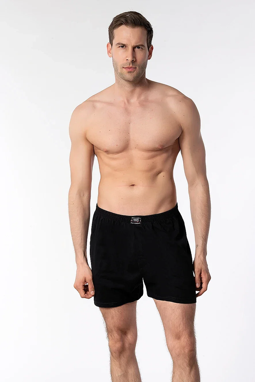 0008 Seher Erkek Düz Boxer 10'lu Paket Siyah - 1