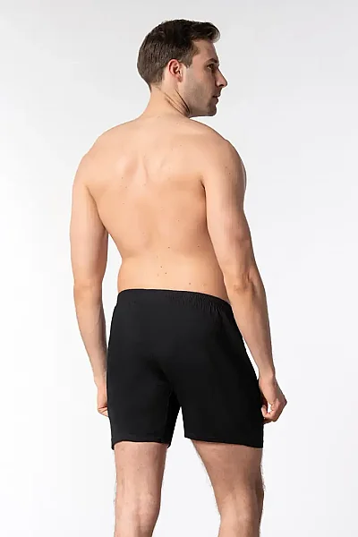 0008 Seher Erkek Düz Boxer 10'lu Paket Siyah - 7