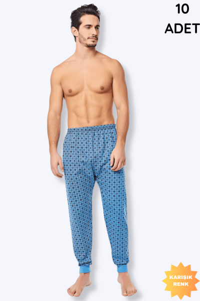 0009 Seher Erkek İki İplik Emprime Pijama 10'lu - SEHER YILDIZI