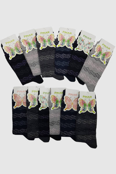0029 Pınar Kadın Mevsimlik Çorap 12li Paket 1 ASORTİ