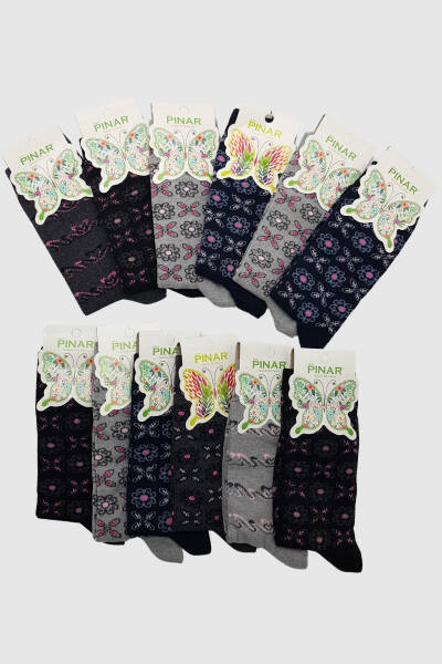 0029 Pınar Kadın Mevsimlik Çorap 12li Paket 2 ASORTİ