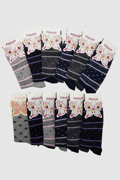0029 Pınar Kadın Mevsimlik Çorap 12li Paket 3 ASORTİ