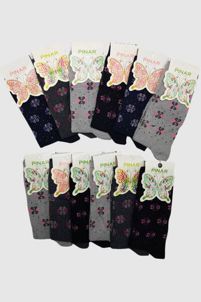 0029 Pınar Kadın Mevsimlik Çorap 12li Paket 8 ASORTİ