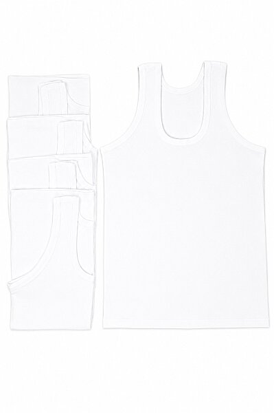 0036 Seher Çocuk Penye Atlet 12'li Paket Beyaz (1)