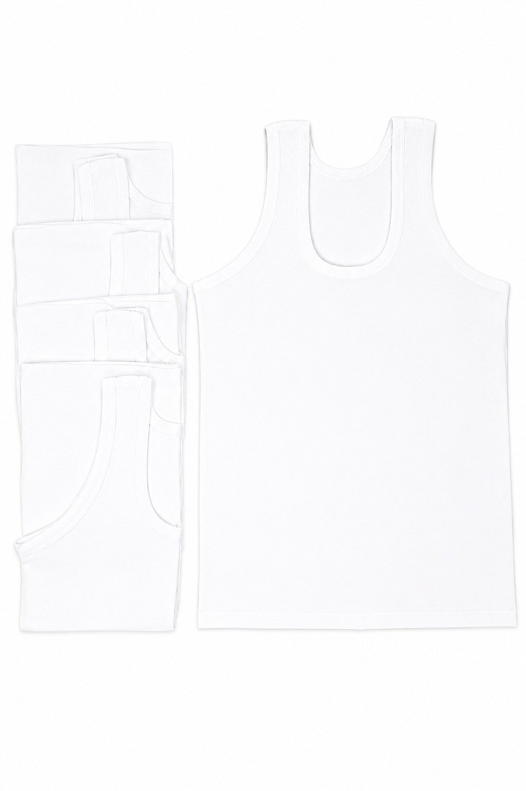 0036 Seher Çocuk Penye Atlet 12'li Paket Beyaz - 2