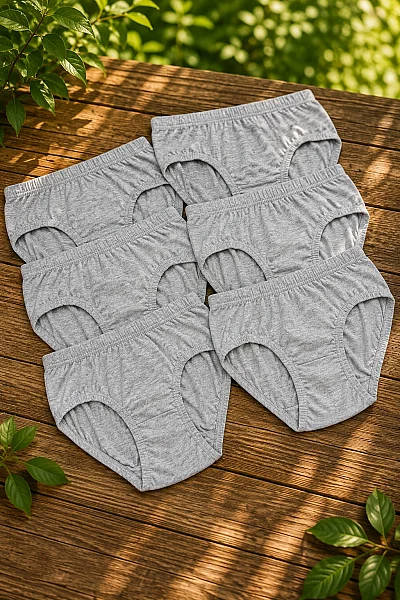 0037 Seher Çocuk Slip 12'li Paket Gri - 1