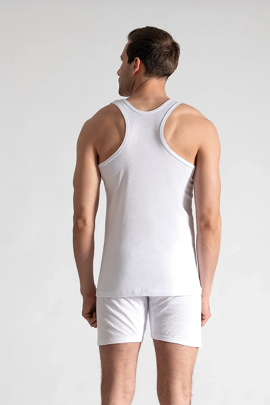 0058 Seher Erkek Ribana Spor Atlet 6'lı Paket Beyaz - 1
