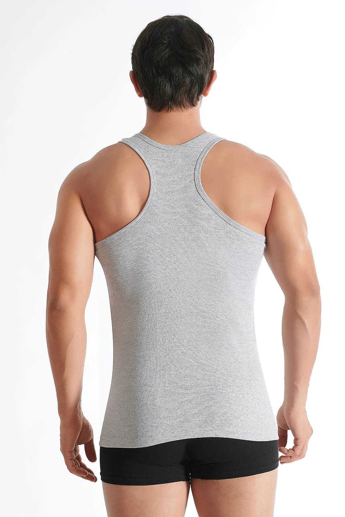 0058 Seher Erkek Ribana Spor Atlet 6'lı Paket Gri - 1