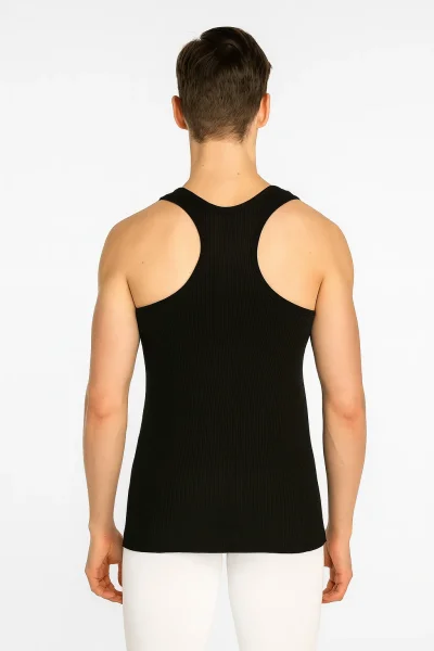 0058 Seher Erkek Ribana Spor Atlet 6'lı Paket Siyah - SEHER YILDIZI