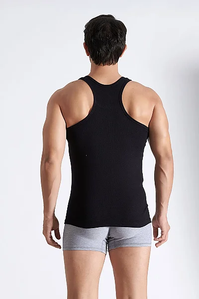 0058 Seher Erkek Ribana Spor Atlet 6'lı Paket Siyah