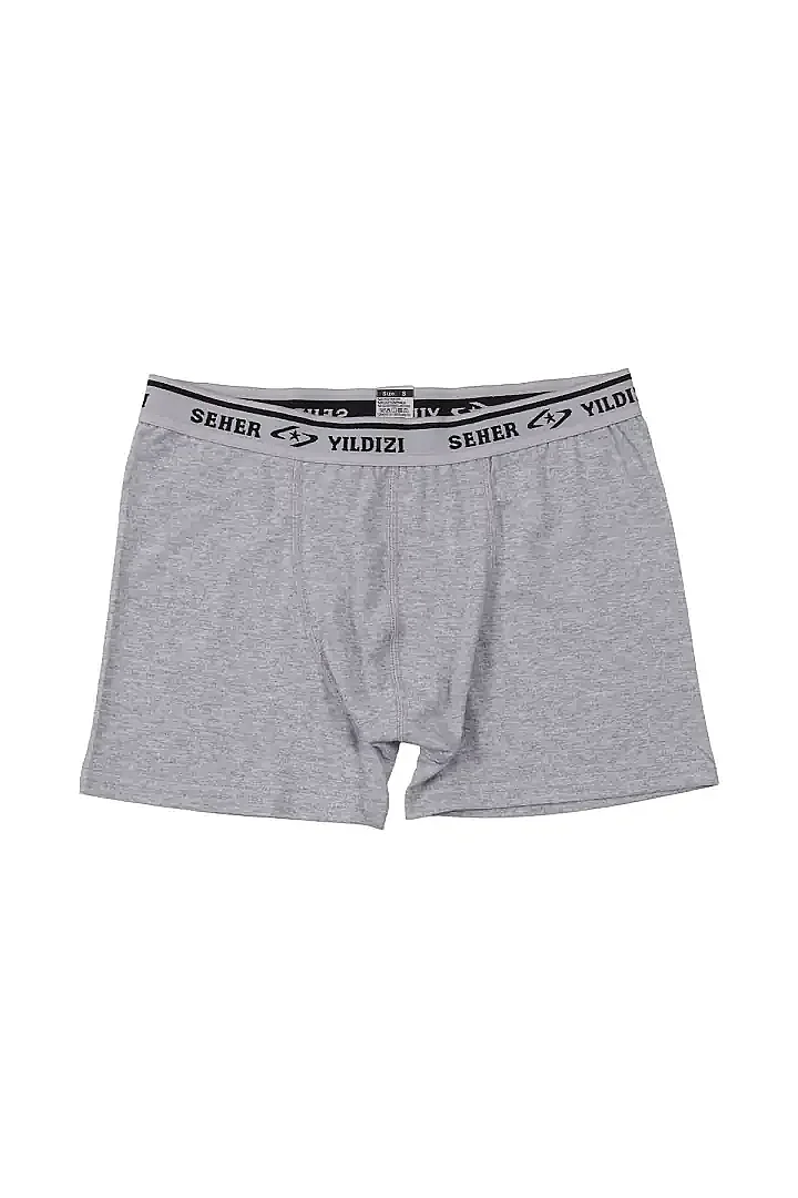 0060 Seher Erkek Elastan Boxer 6'lı Paket Gri - 4