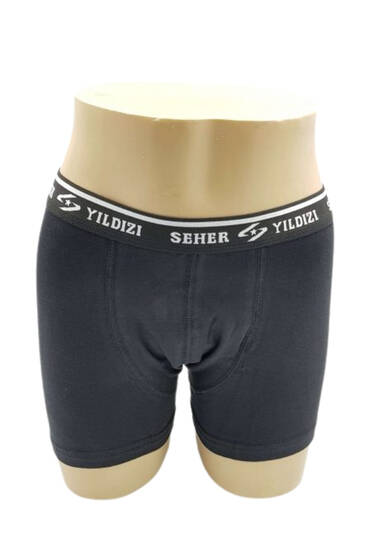 0060 Seher Erkek Elastan Boxer 6'lı Paket Siyah - 4