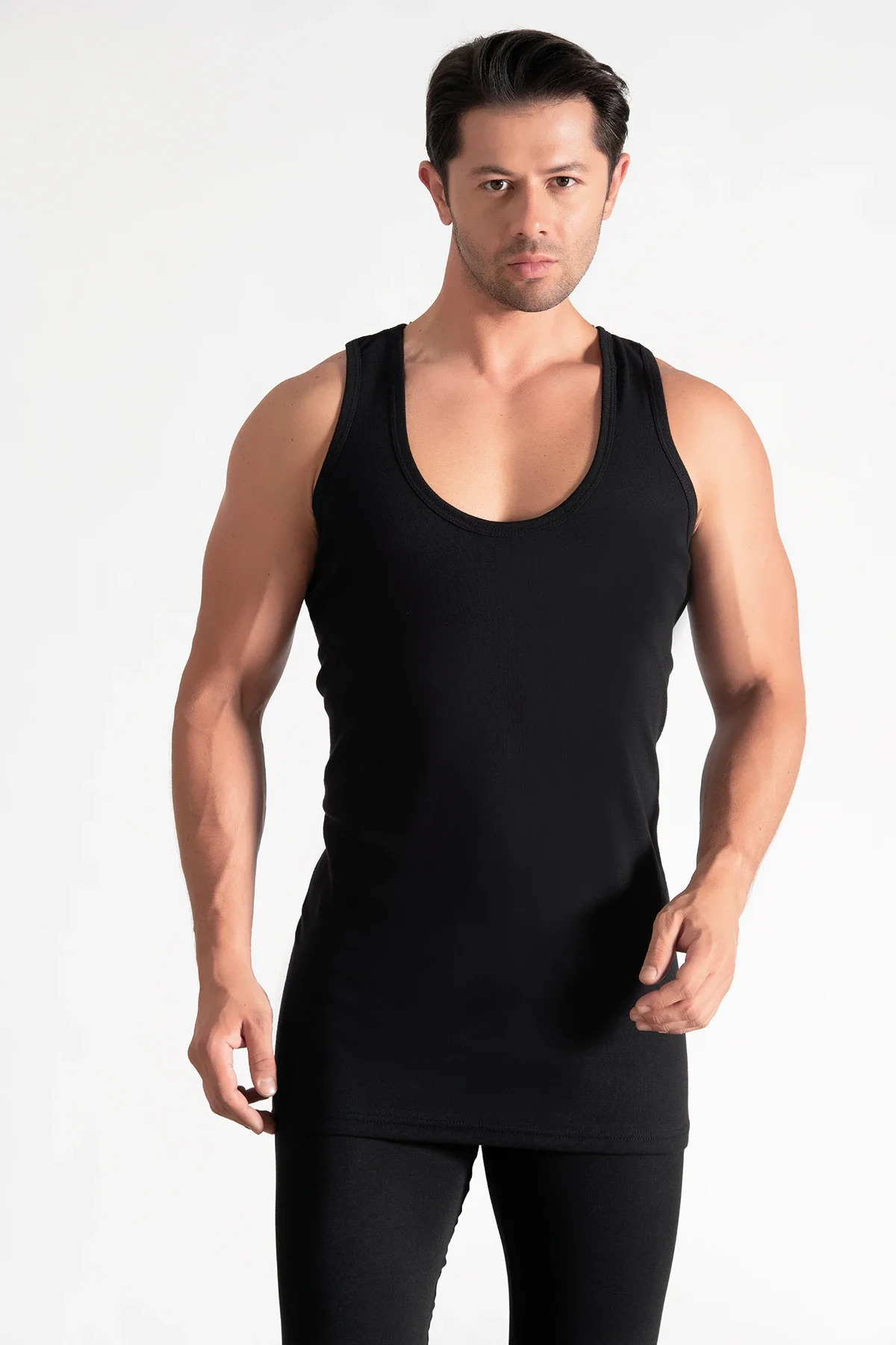 0101 Tutku Erkek Penye Atlet 6lı Siyah - 2