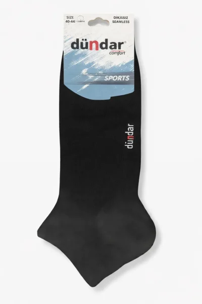 0102 Dündar Erkek Likralı Dikişsiz Patik 12'li Paket Siyah 