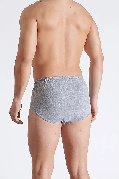 0109 Tutku Erkek Penye Slip 12'li Paket Gri - 2
