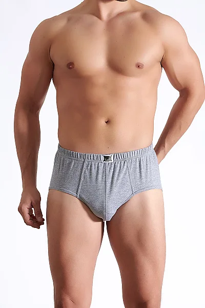 0109 Tutku Erkek Penye Slip 12'li Paket Gri - 8