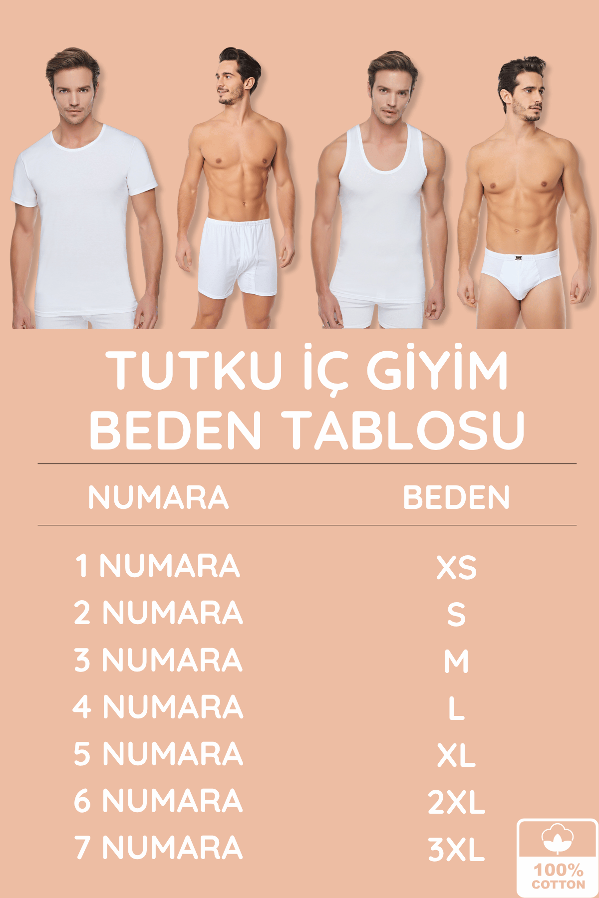 0110 Tutku Erkek Paçalı Don 6'lı Paket Beyaz - 2