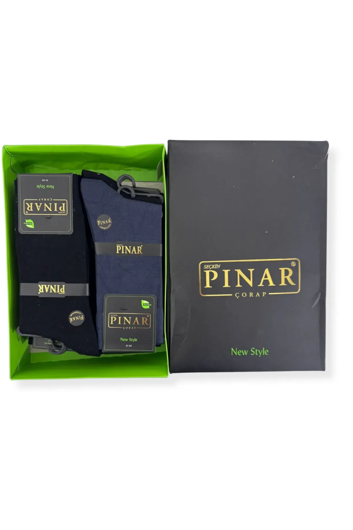 0111 Pınar Erkek Bambu Kutulu Çorap 12li Düz - 2