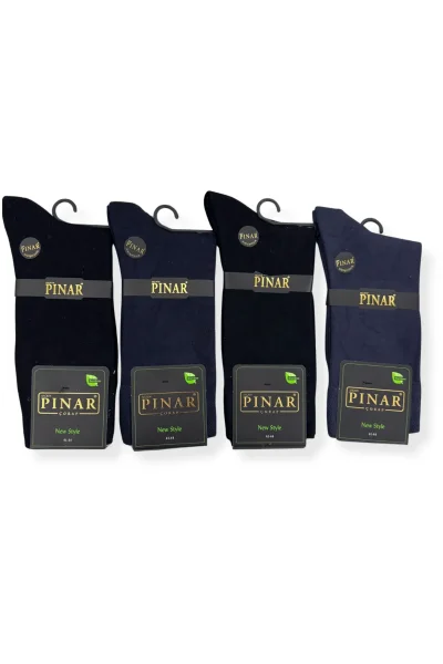 0111 Pınar Erkek Bambu Kutulu Çorap 12li Düz 