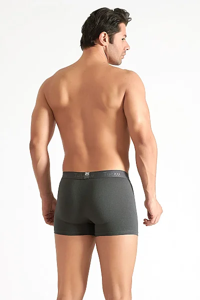 0114 Tutku Erkek Elastan Boxer 6'lı Füme - 2