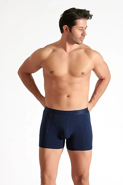 0114 Tutku Erkek Elastan Boxer 6'lı Lacivert - 4