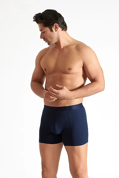 0114 Tutku Erkek Elastan Boxer 6'lı Lacivert - 5
