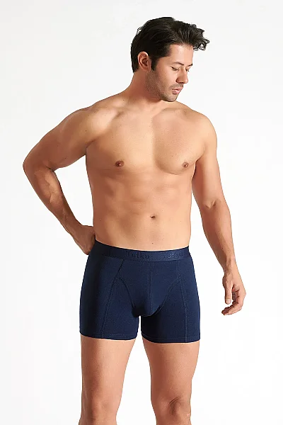 0114 Tutku Erkek Elastan Boxer 6'lı Lacivert - 6
