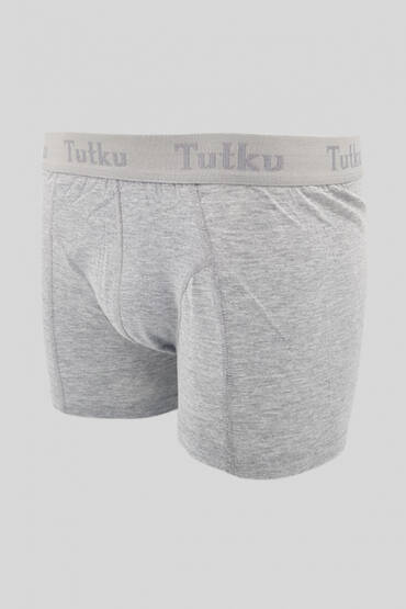 0114 Tutku Erkek Elastan Boxer 6'lı Paket Gri - 2