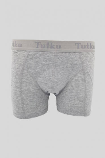 0114 Tutku Erkek Elastan Boxer 6'lı Paket Gri - 4