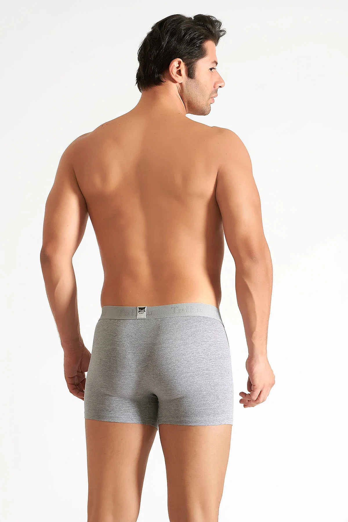 0114 Tutku Erkek Elastan Boxer 6'lı Paket Gri - 2