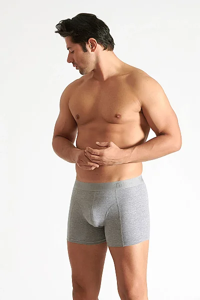 0114 Tutku Erkek Elastan Boxer 6'lı Paket Gri - 3