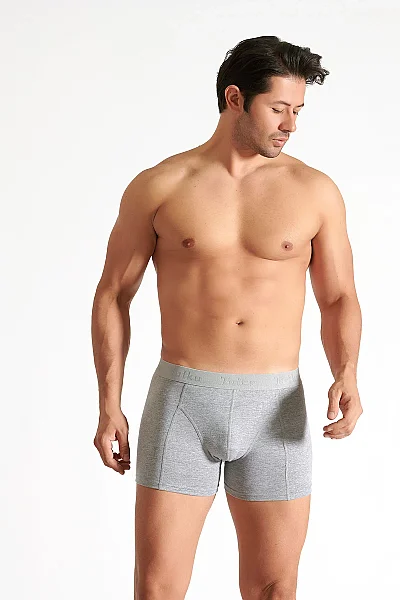 0114 Tutku Erkek Elastan Boxer 6'lı Paket Gri - 5
