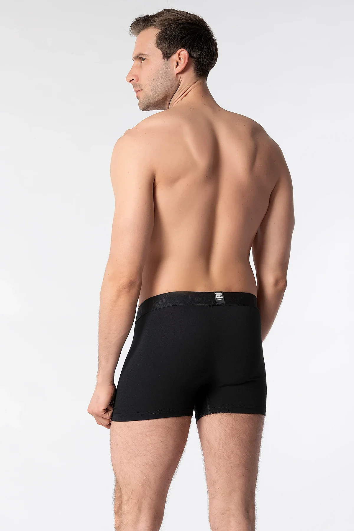 0114 Tutku Erkek Elastan Boxer 6'lı Paket Siyah - 2