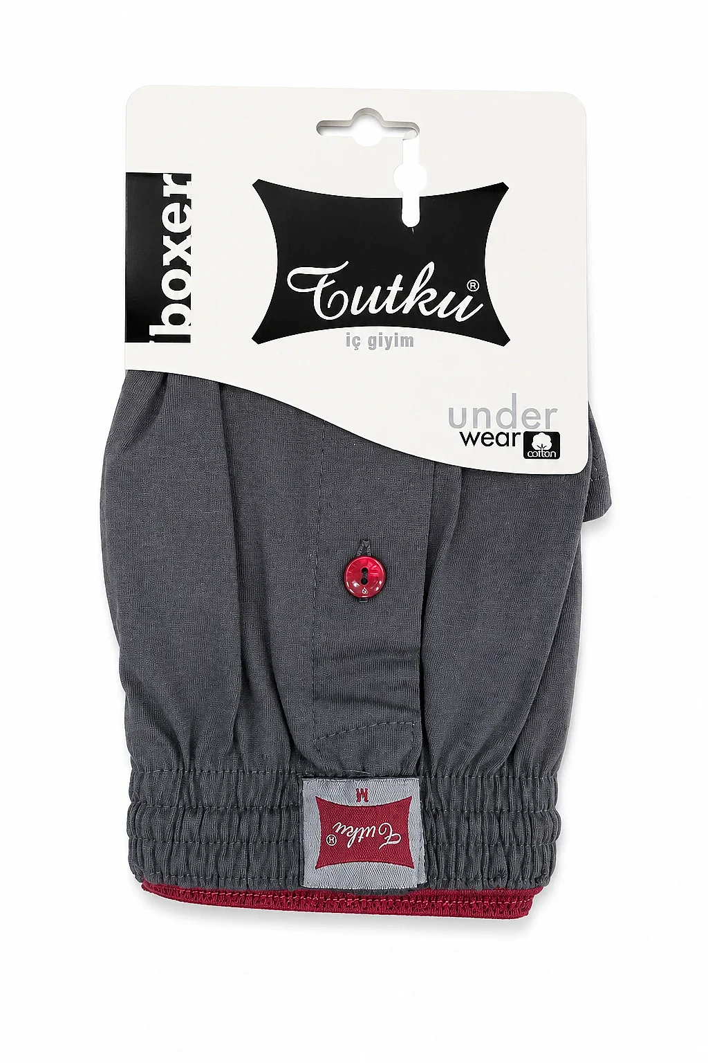 0117 Tutku Erkek Penye Düz Boxer 10'lu Paket Füme - 1