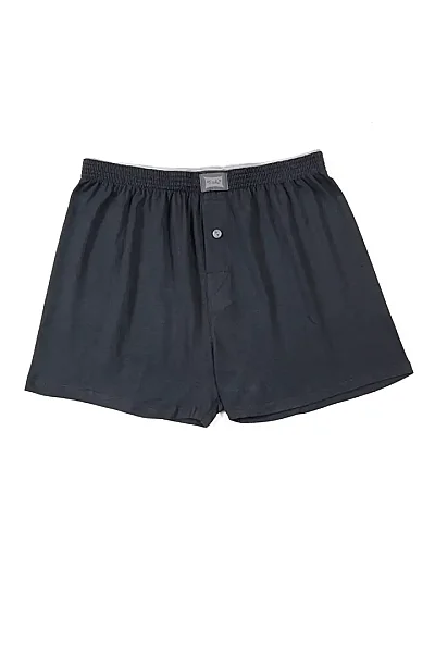 0117 Tutku Erkek Penye Düz Boxer 10'lu Paket Füme - 4