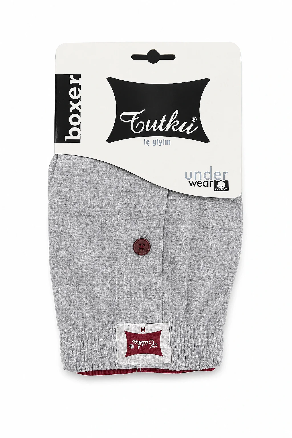 0117 Tutku Erkek Penye Düz Boxer 10'lu Paket Gri - 1