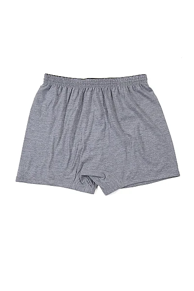 0117 Tutku Erkek Penye Düz Boxer 10'lu Paket Gri - 4