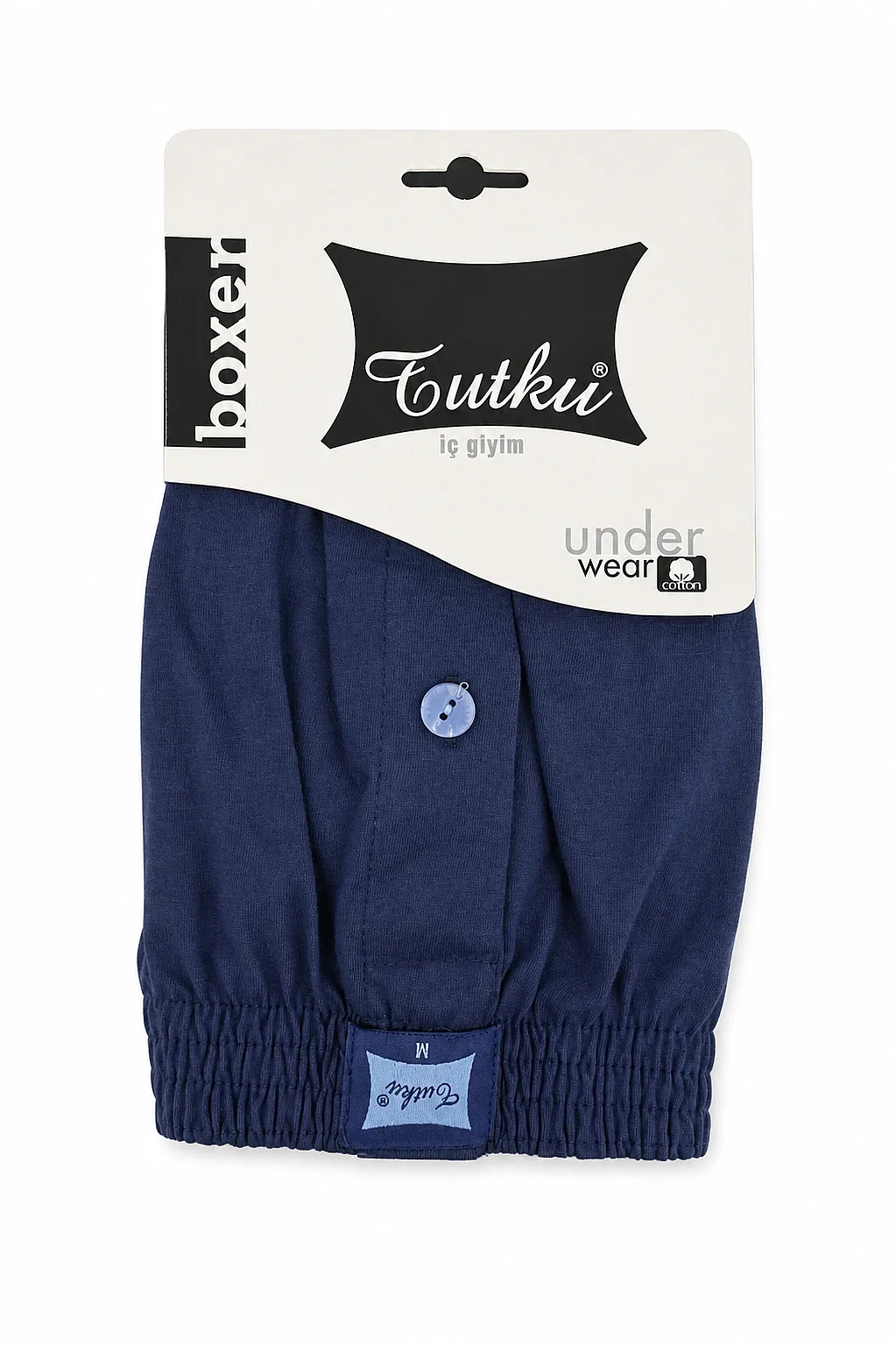 0117 Tutku Erkek Penye Düz Boxer 10'lu Paket Lacivert - 1
