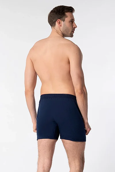 0117 Tutku Erkek Penye Düz Boxer 10'lu Paket Lacivert - 6