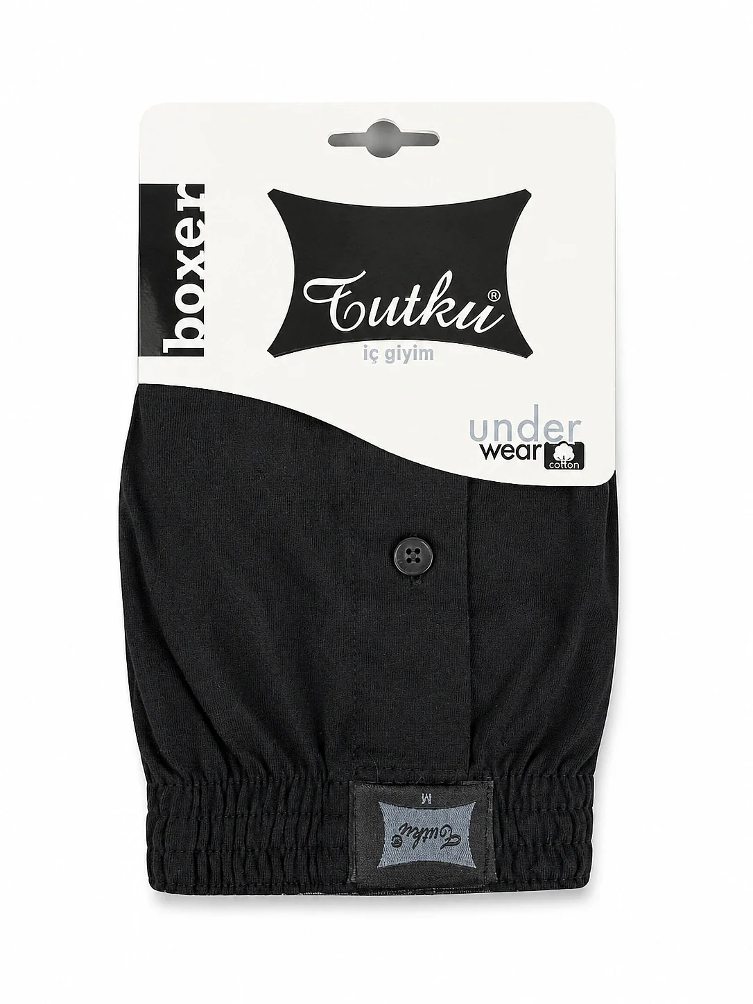 0117 Tutku Erkek Penye Düz Boxer 10'lu Paket Siyah - 1