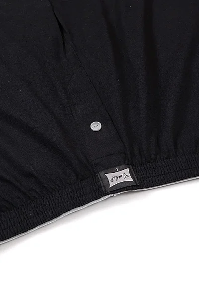 0117 Tutku Erkek Penye Düz Boxer 10'lu Paket Siyah - 6