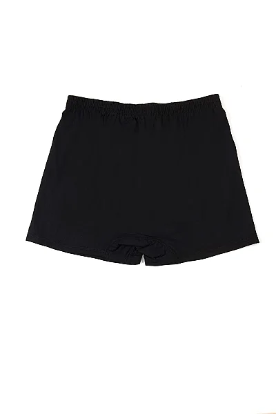 0117 Tutku Erkek Penye Düz Boxer 10'lu Paket Siyah - 5