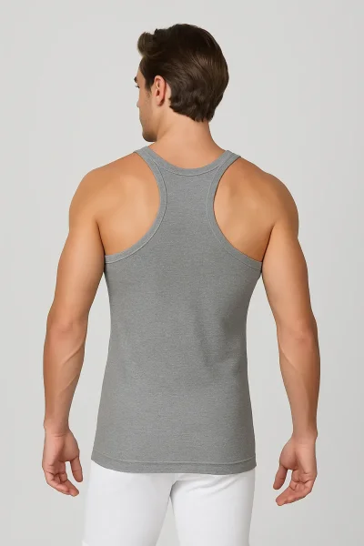 0118 Tutku Erkek Ribana Spor Atlet 6'lı Paket Gri 